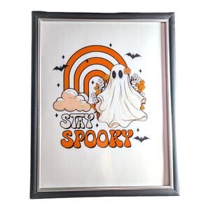Stay Spooky Halloween Home Decor Framed Wall Art Game Room Office Brand New